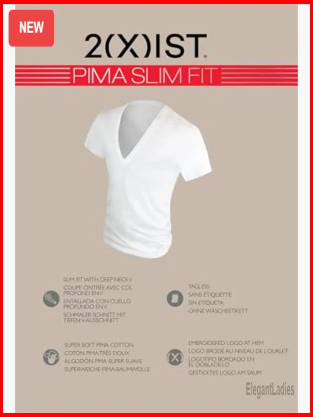 Slim Fit Deep V-Neck Undershirt in Premium Pima Cotton